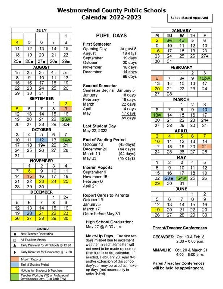 2022-23 Division Instructional Calendar